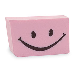 Primal Elements Handmade Glycerin Soap, Happy Face Pink